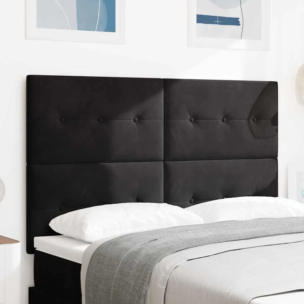 vidaXL LED glava kreveta s LED trakama Crna 160 cm Baršun - Venlo
