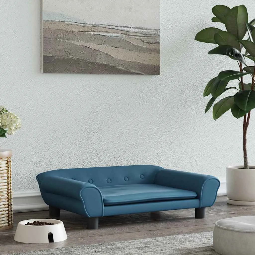 vidaxl krevet za pse plavi 70 x 48 x 22 cm baršunasti - slika 1