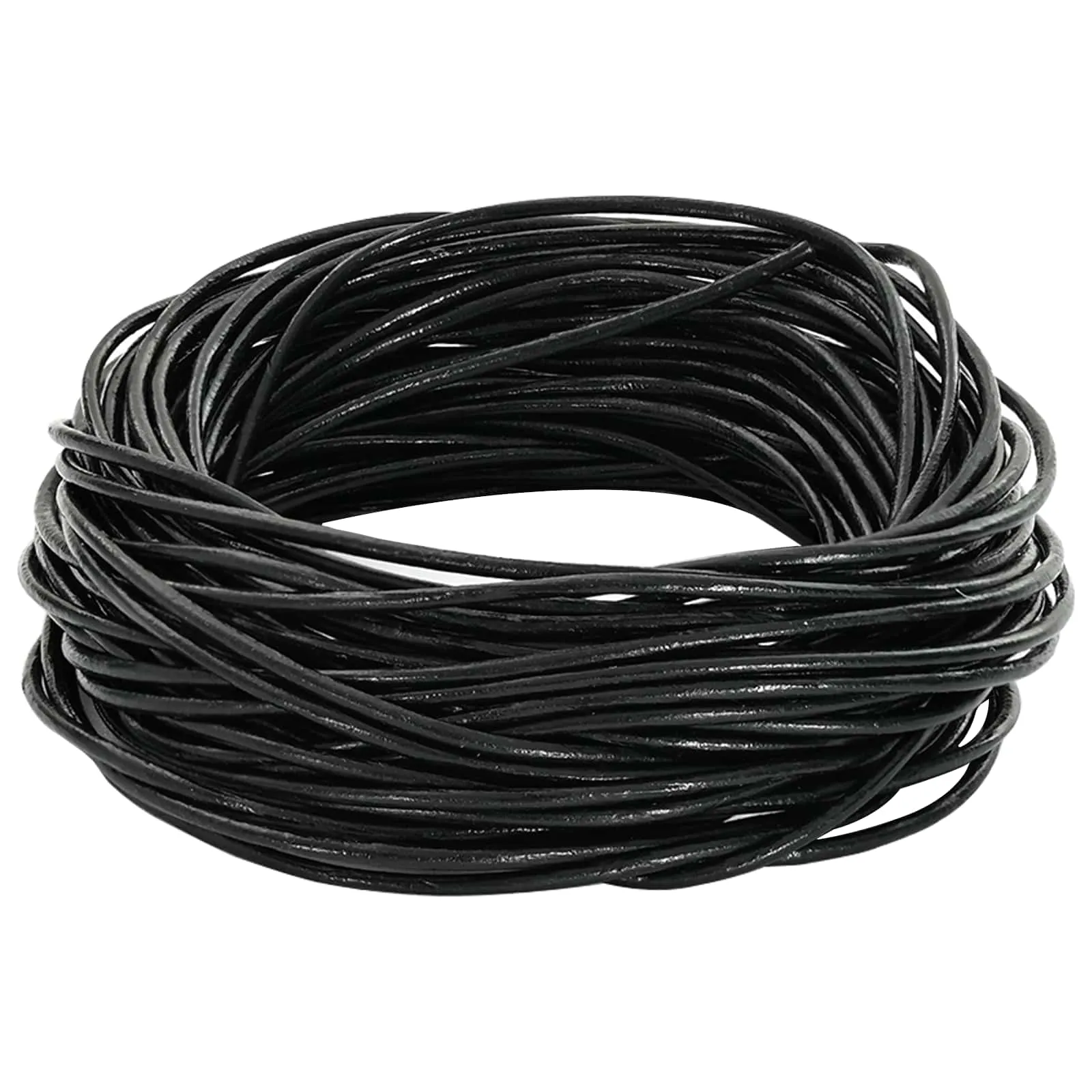 vidaxl kožni konop 1 crna ø2 mm x 10 m koža - slika 1