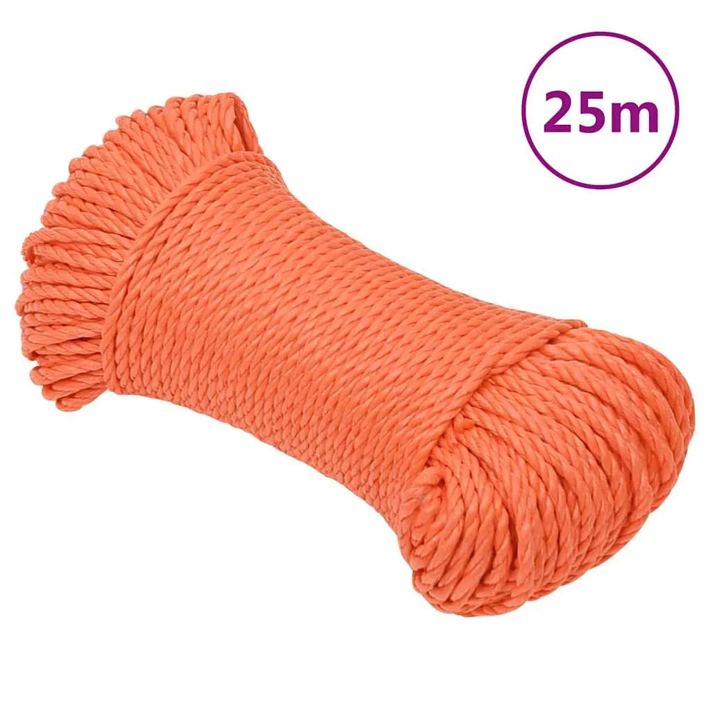 vidaxl radno uže narančasti 6 mm 25 m od polipropilena - slika 1