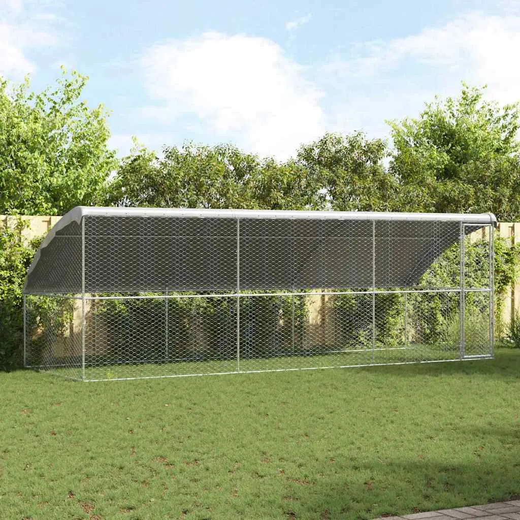 vidaXL Kućica za pse 3 kom. Srebrno 6 x 2 x 2 m Pocinčani čelik - Venlo