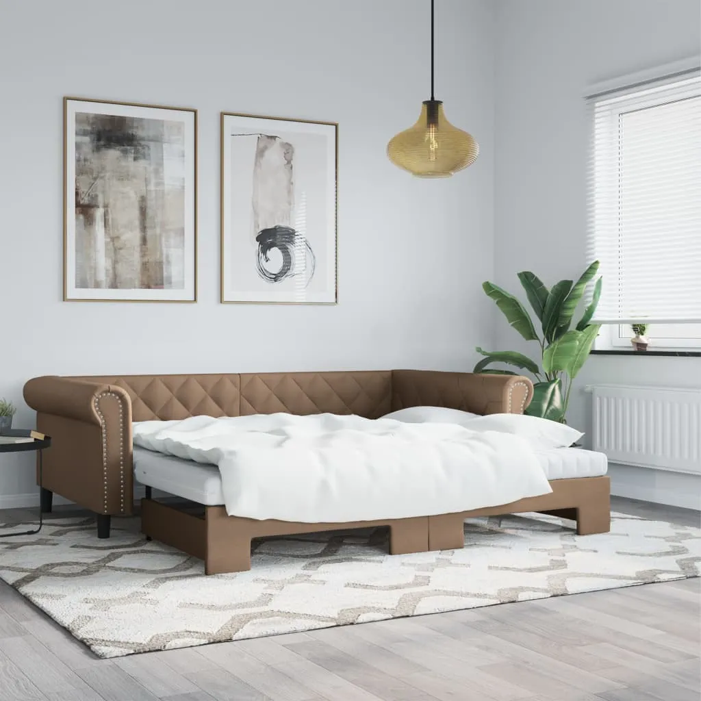 vidaXL Dnevni krevet na razvlačenje cappuccino 90x200 cm umjetna koža - Venlo