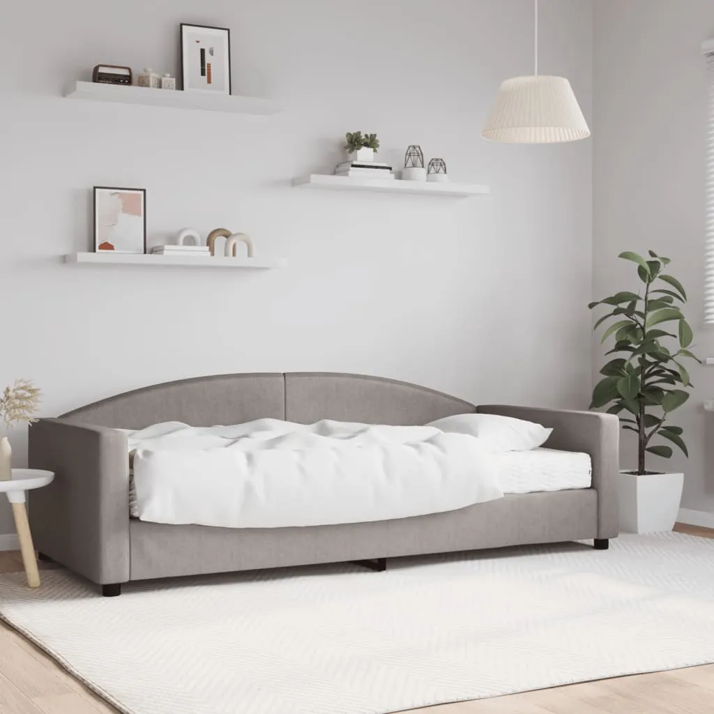 vidaXL Dnevni krevet s madracem smeđesivi 90 x 200 cm od tkanine - Venlo