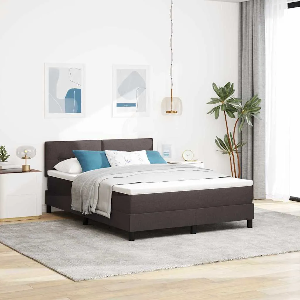 vidaXL Krevet s opruga kutije Tamno smeđa 140 x 200 cm tkanina - Venlo