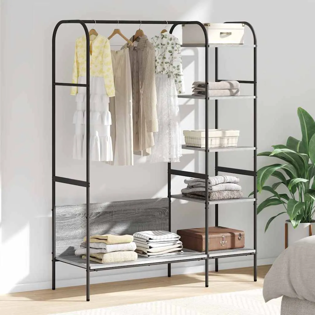 vidaXL Stalak za odjeću Siva 120 x 44 x 160 cm Konstruirano drvo - Venlo