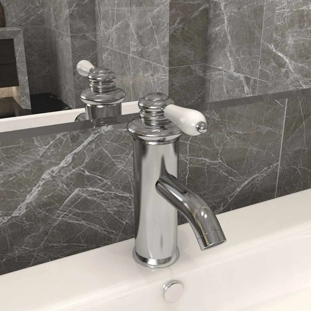 vidaXL Kupaonska slavina za umivaonik srebrna 130 x 180 mm - Venlo