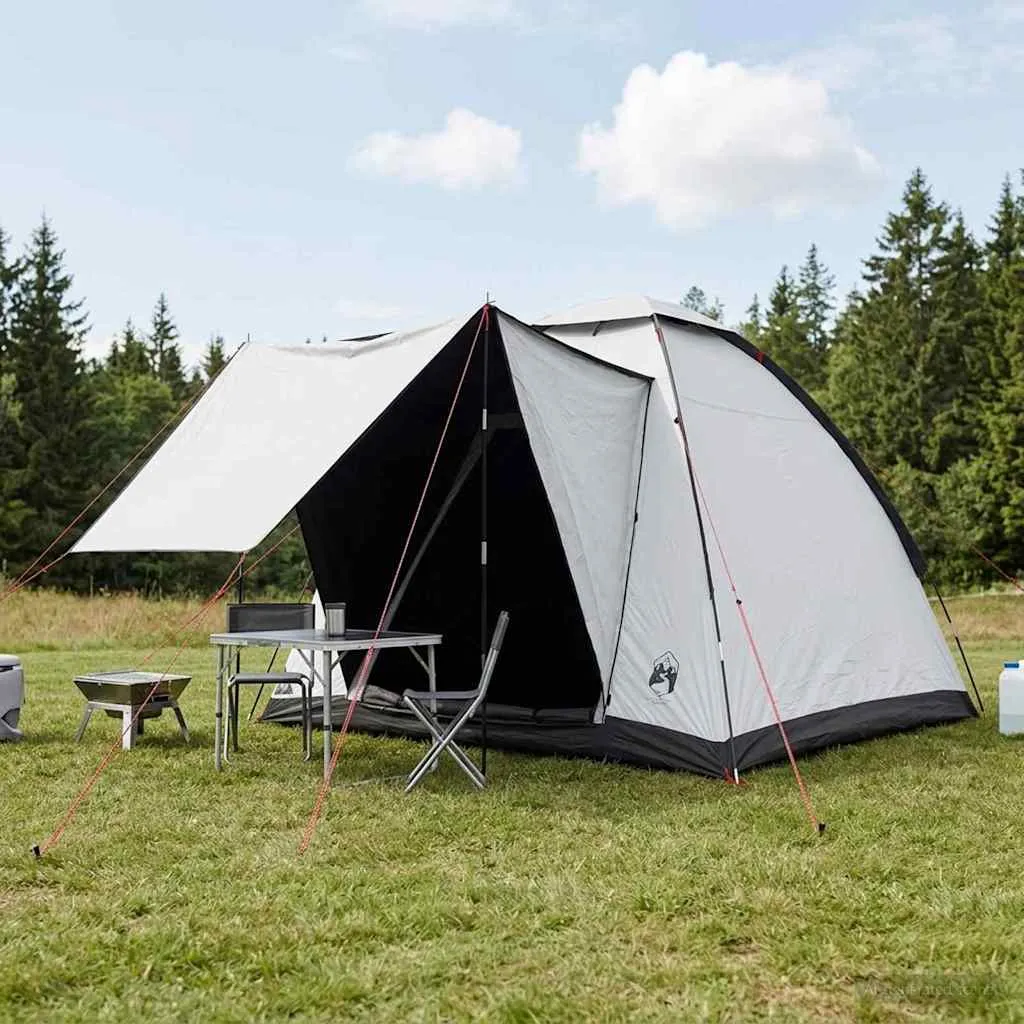 vidaxl kamping šator 2-osobni bijeli blackout poliester i čelik - slika 1