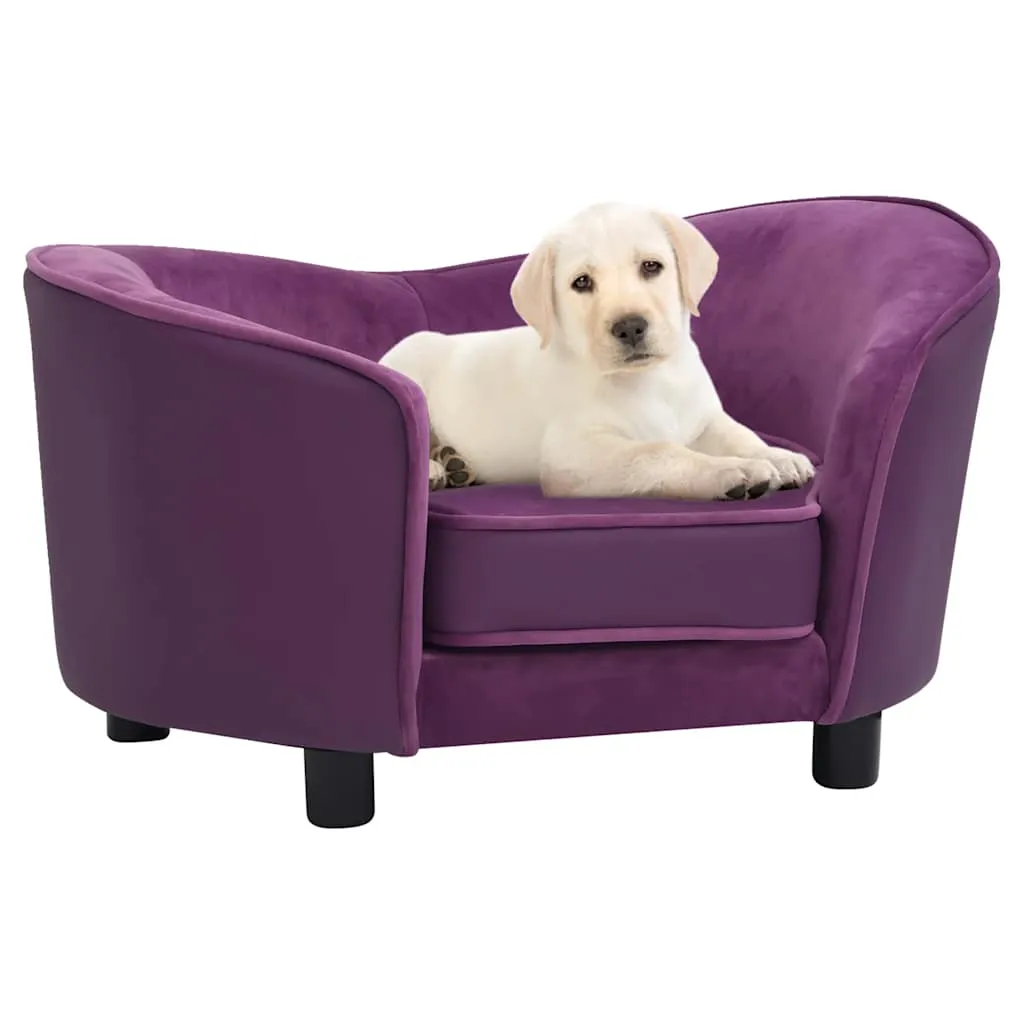 vidaxl sofa za pse bordo 69 x 49 x 40 cm od pliša i umjetne kože - slika 1