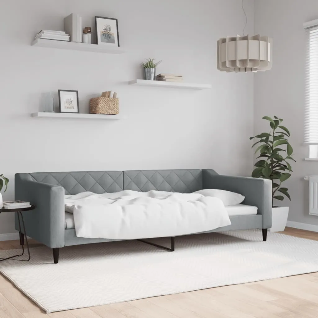 vidaXL Dnevni krevet svjetlosivi 100 x 200 cm od tkanine - Venlo