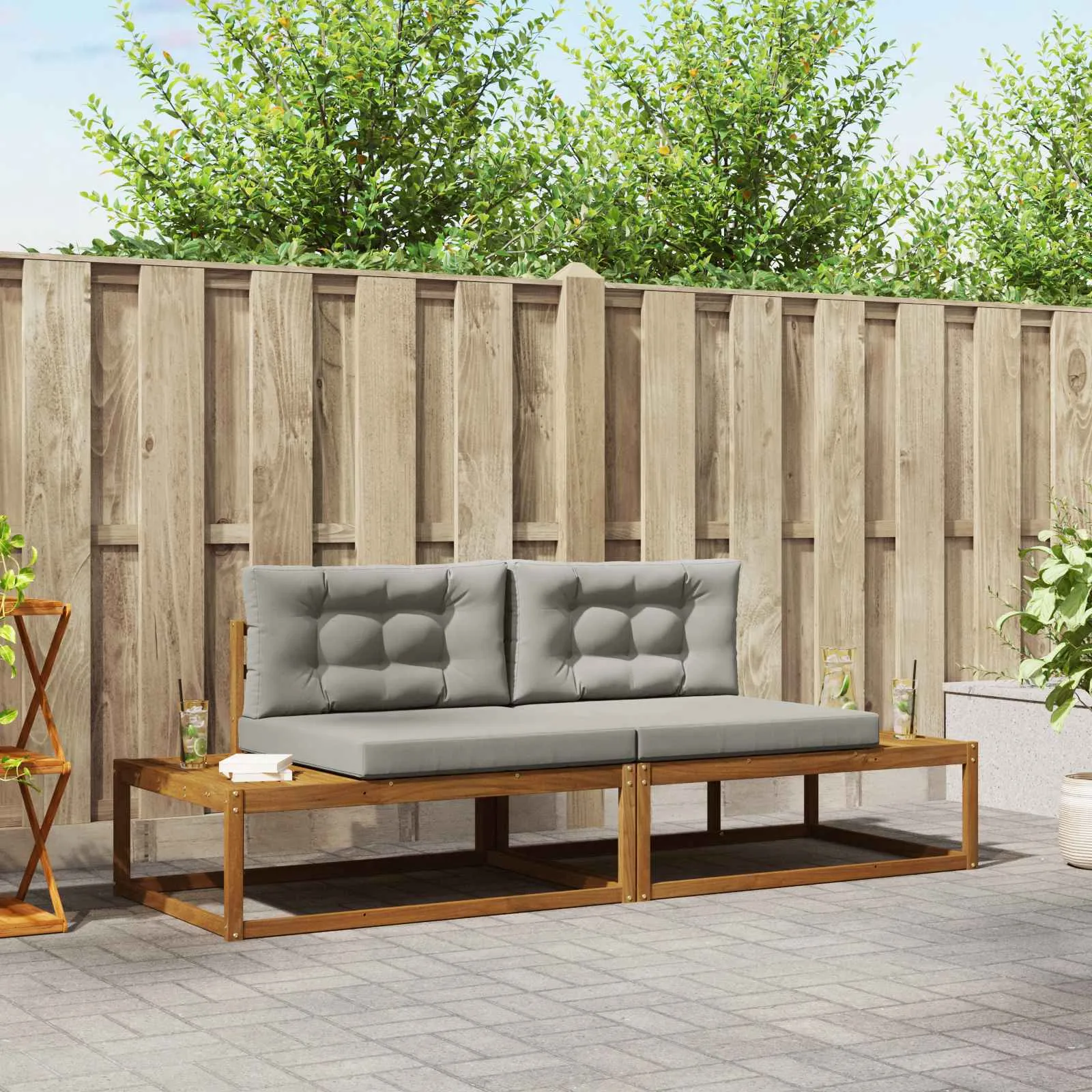 vidaXL Set vanjskih sofa Čvrsto drvo akacije i poliester - Venlo