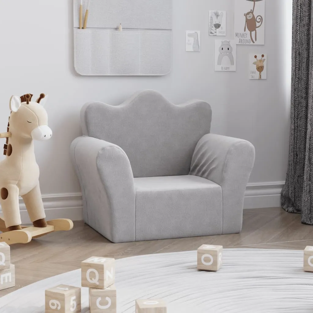 vidaXL Dječja sofa svjetlosiva od mekanog pliša - Venlo