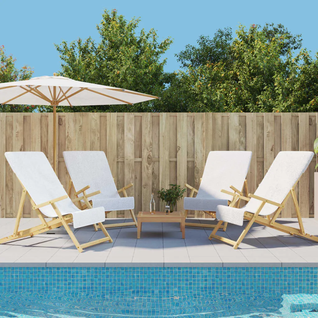 vidaxl ručnici za plažu 4 kom bijeli 60 x 135 cm od tkanine 400 gsm - slika 1