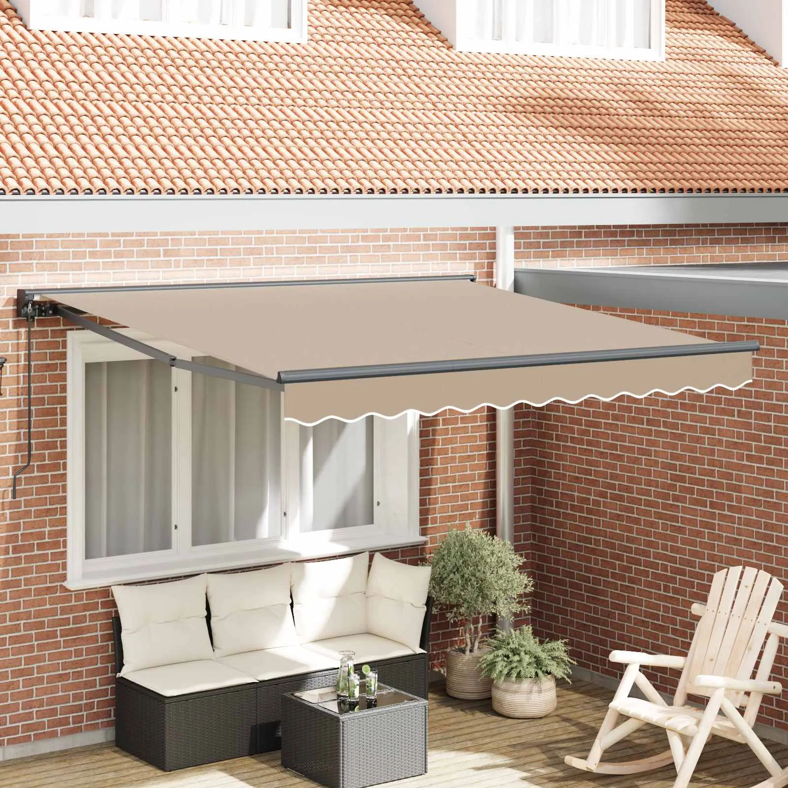 vidaXL Okvir tende Bež 350 x 250 cm Poliester s PU premazom - Venlo