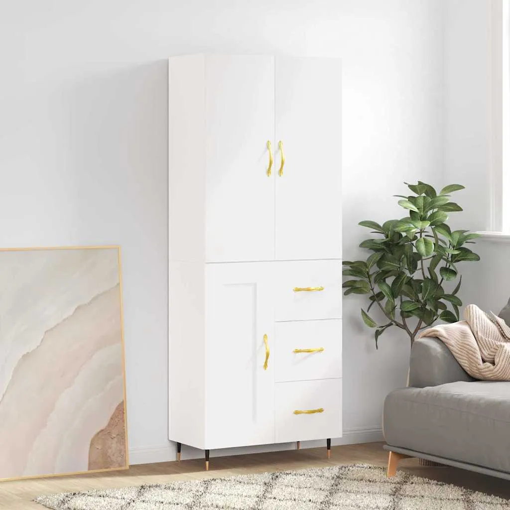 vidaXL Visoka komoda bijela 69,5x34x180 cm konstruirano drvo - Venlo