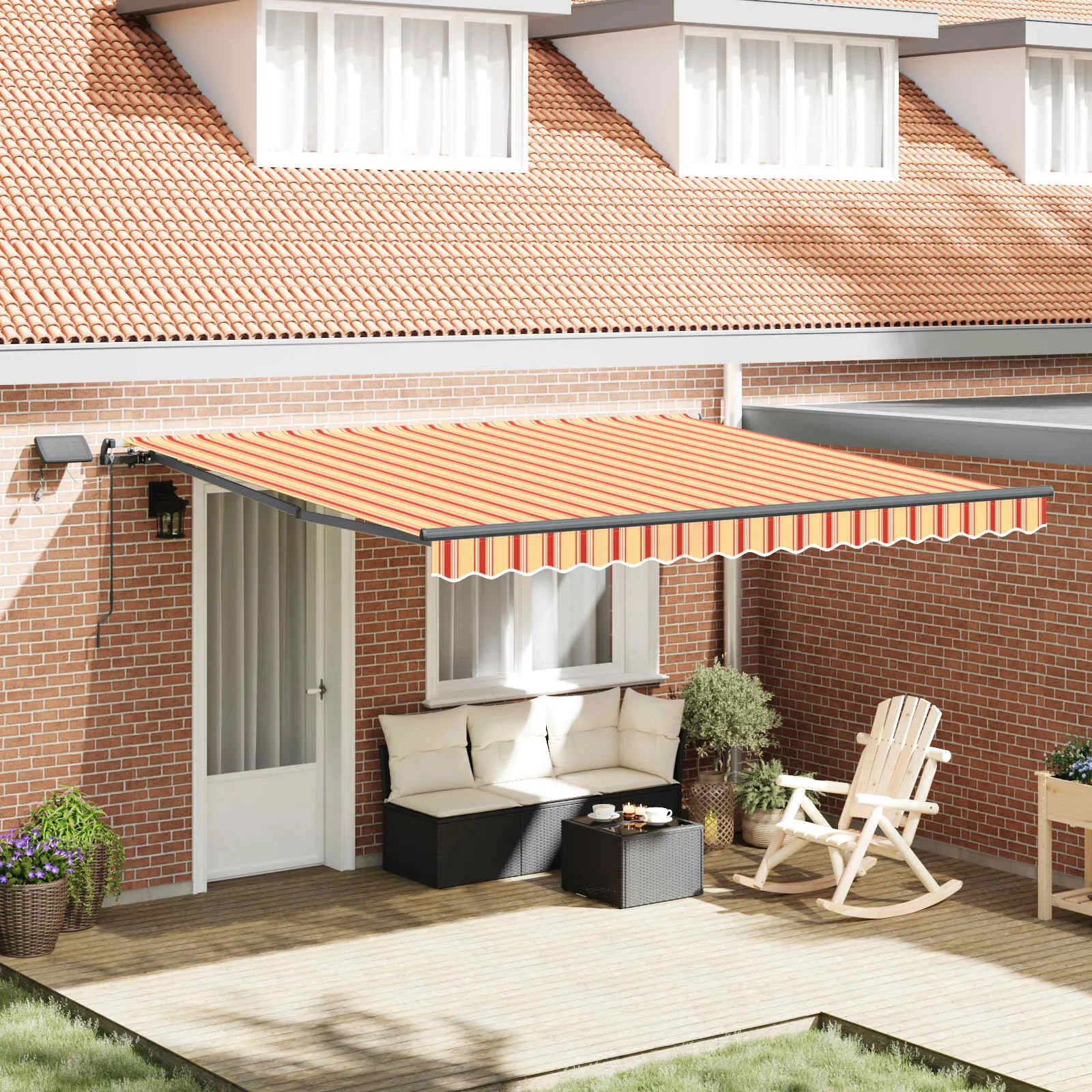 vidaXL Povlačivi tende Žuta i narančasta 400 × 300 cm - Venlo