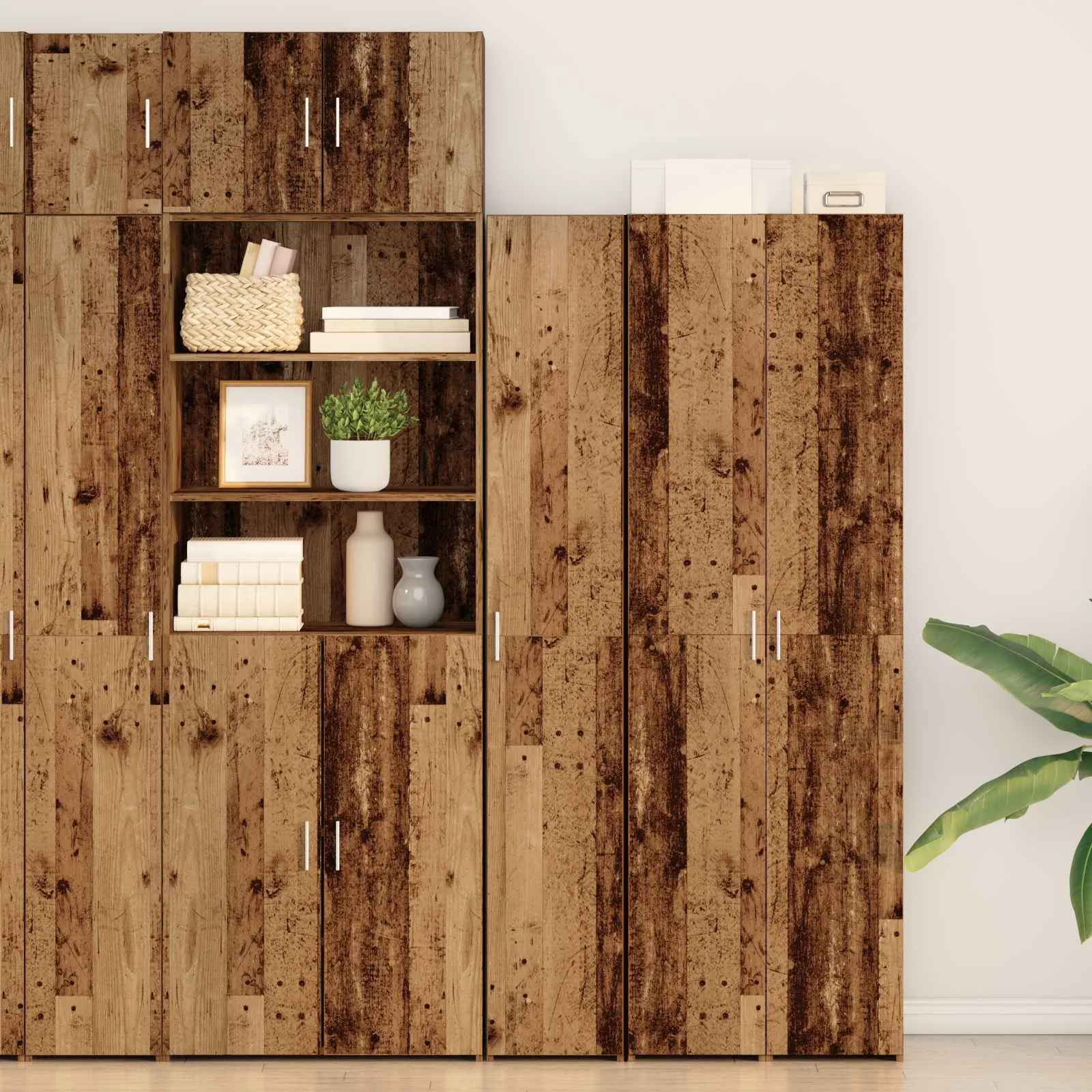 vidaXL Highboard Staro drvo 30 x 42,5 x 185 cm - Venlo