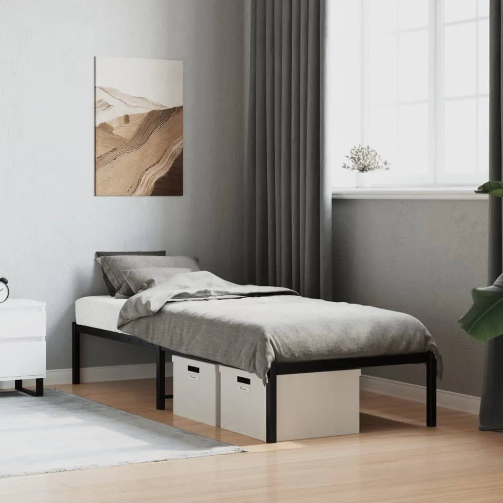 vidaXL Metalni okvir za krevet crni 75 x 190 cm - Venlo