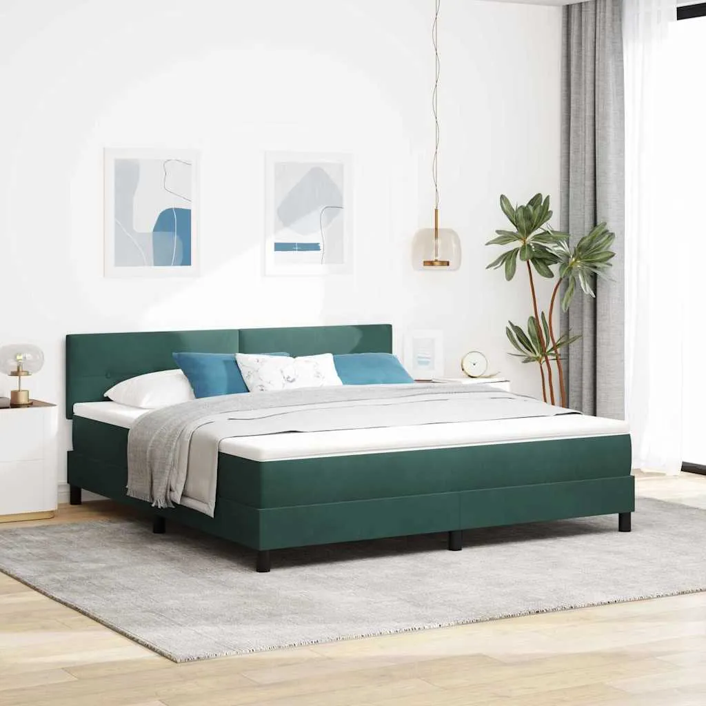 vidaXL Krevet s opruga kutije Tamnozelena 180 x 200 cm Baršun - Venlo
