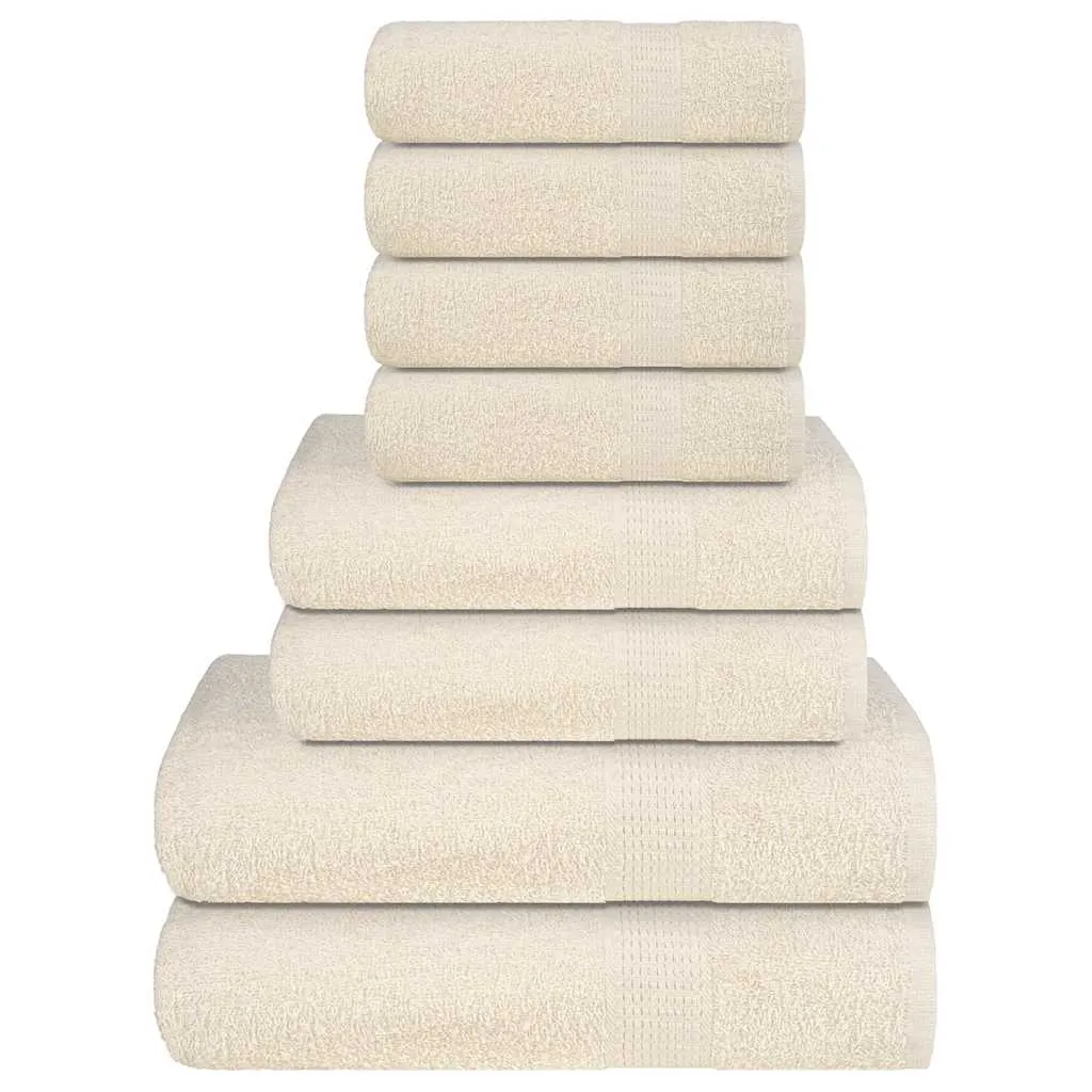 vidaxl set ručnika frogn od 8 dijelova krem boje 360 g/m² - slika 1