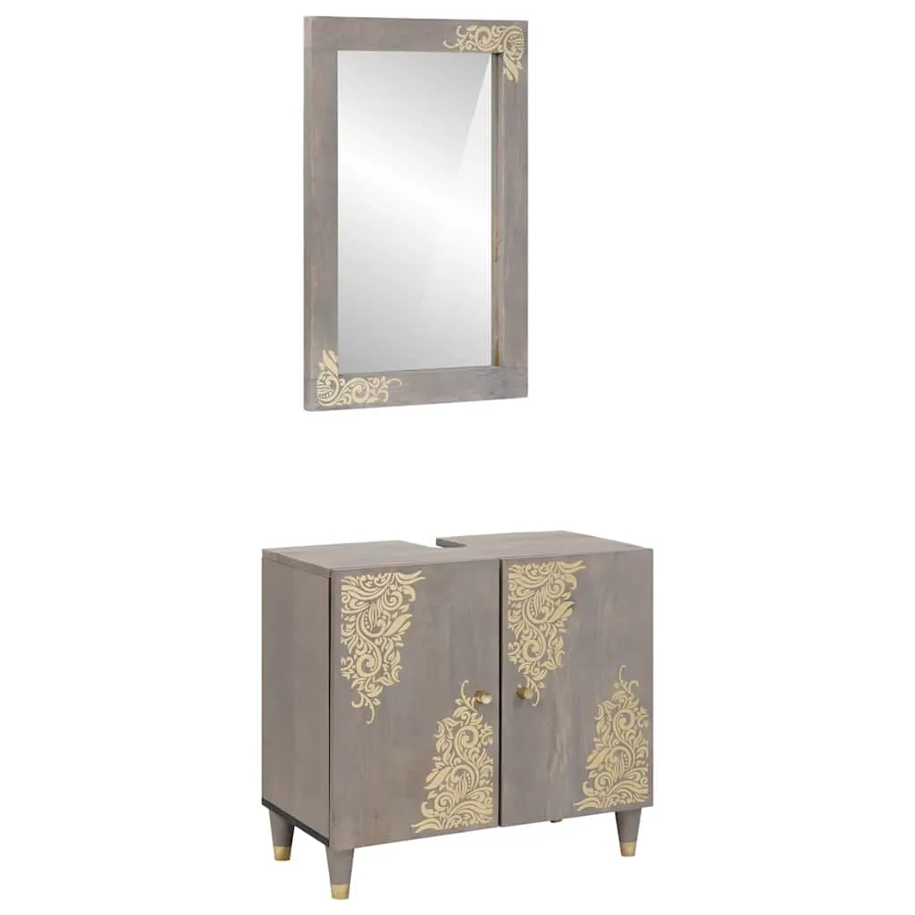 vidaXL Set ormarića za kupaonicu 2 kom. Siva 62 x 33 x 58 cm - Venlo
