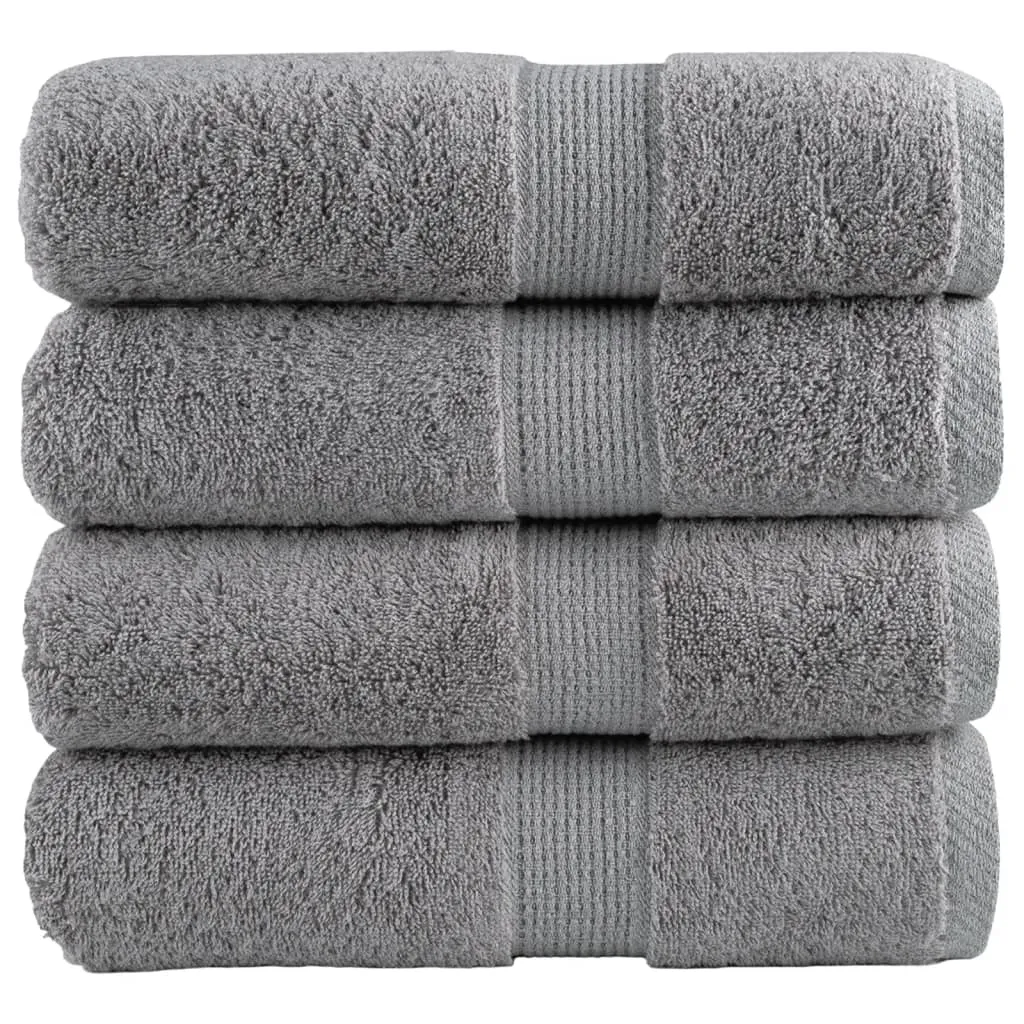 vidaxl premium ručnici za pranje solund 4 kom. sive 30x30 cm 600 g/m² - slika 1