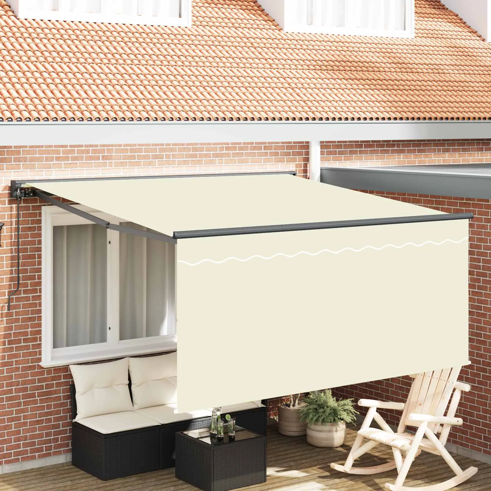 vidaXL Povlačivi tende Krema 300 x 250 cm Poliester i aluminij - Venlo