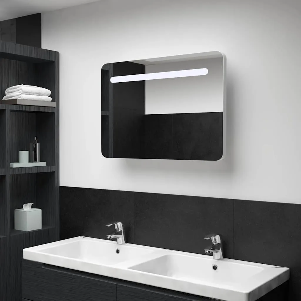 vidaXL LED kupaonski ormarić s ogledalom 80 x 9,5 x 55 cm - Venlo