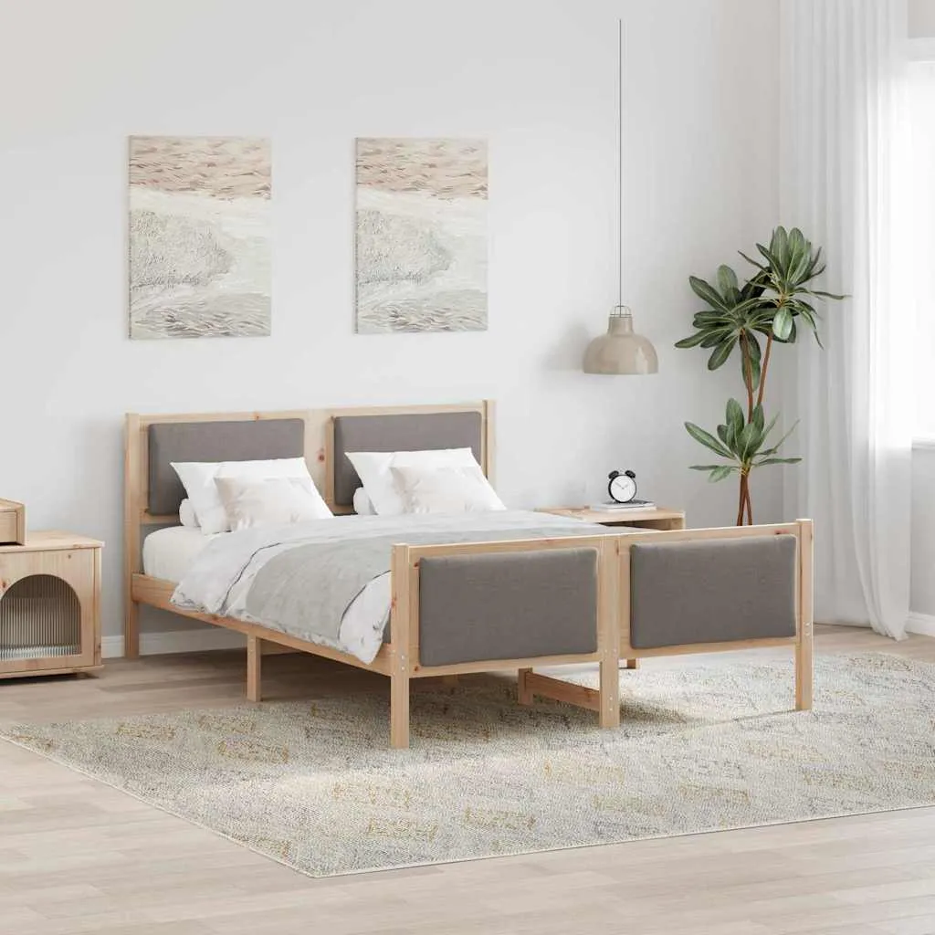 vidaXL Krevetna konstrukcija Sivo-smeđa 140 x 200 cm tkanina - Venlo