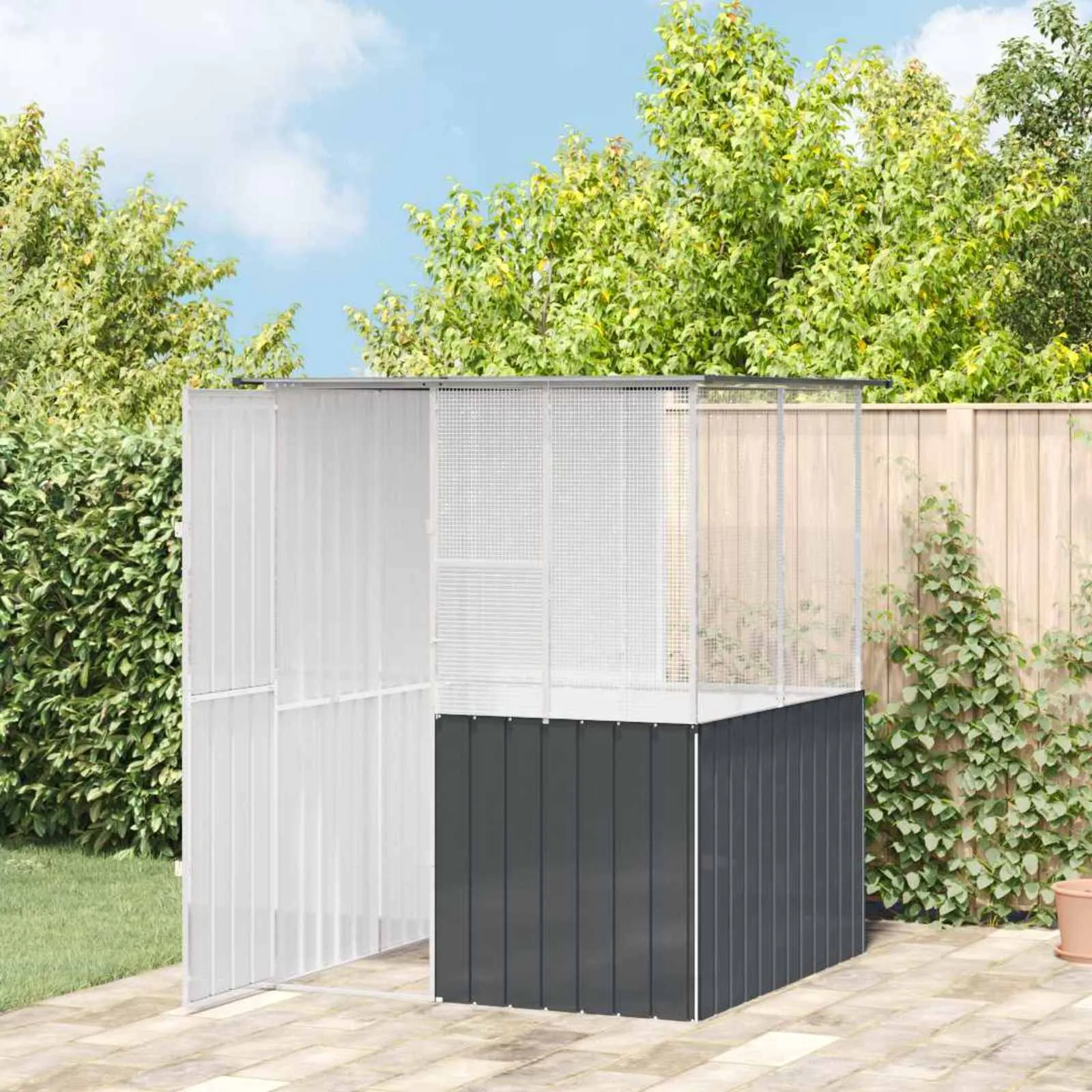 vidaXL Kavez za ptice Antracit 165 x 165 x 200 cm Cinkani čelik - Venlo