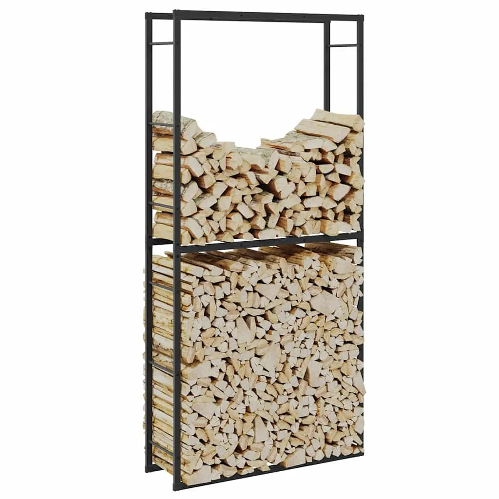 vidaxl stalak za drva crni 100x30x209 cm čelik - slika 1