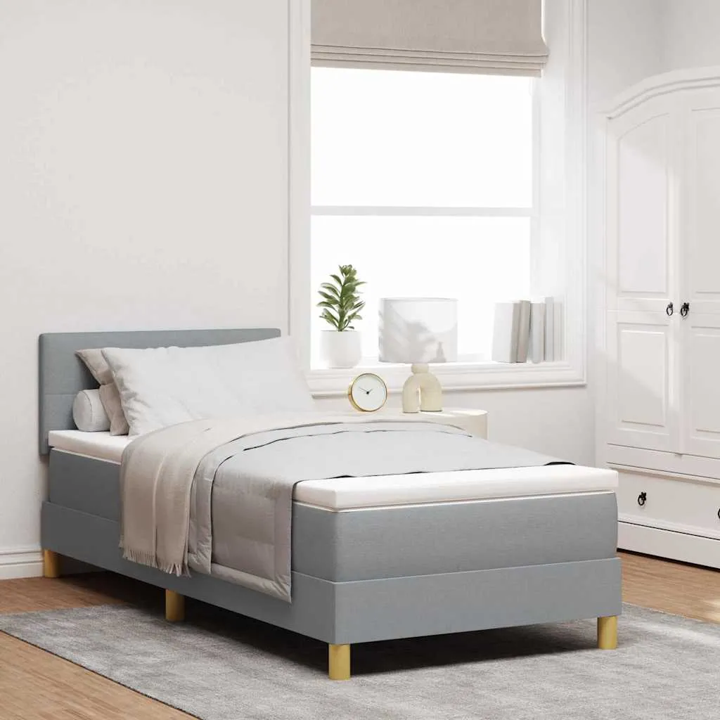 vidaXL Krevet s opruga kutije Svijetlo siva 100 x 200 cm tkanina - Venlo