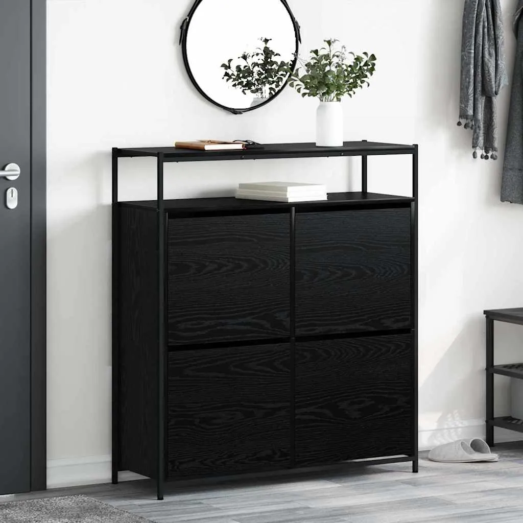 vidaXL Ormar za cipele 100 x 34 x 112 cm Konstruirano drvo Crni hrast - Venlo