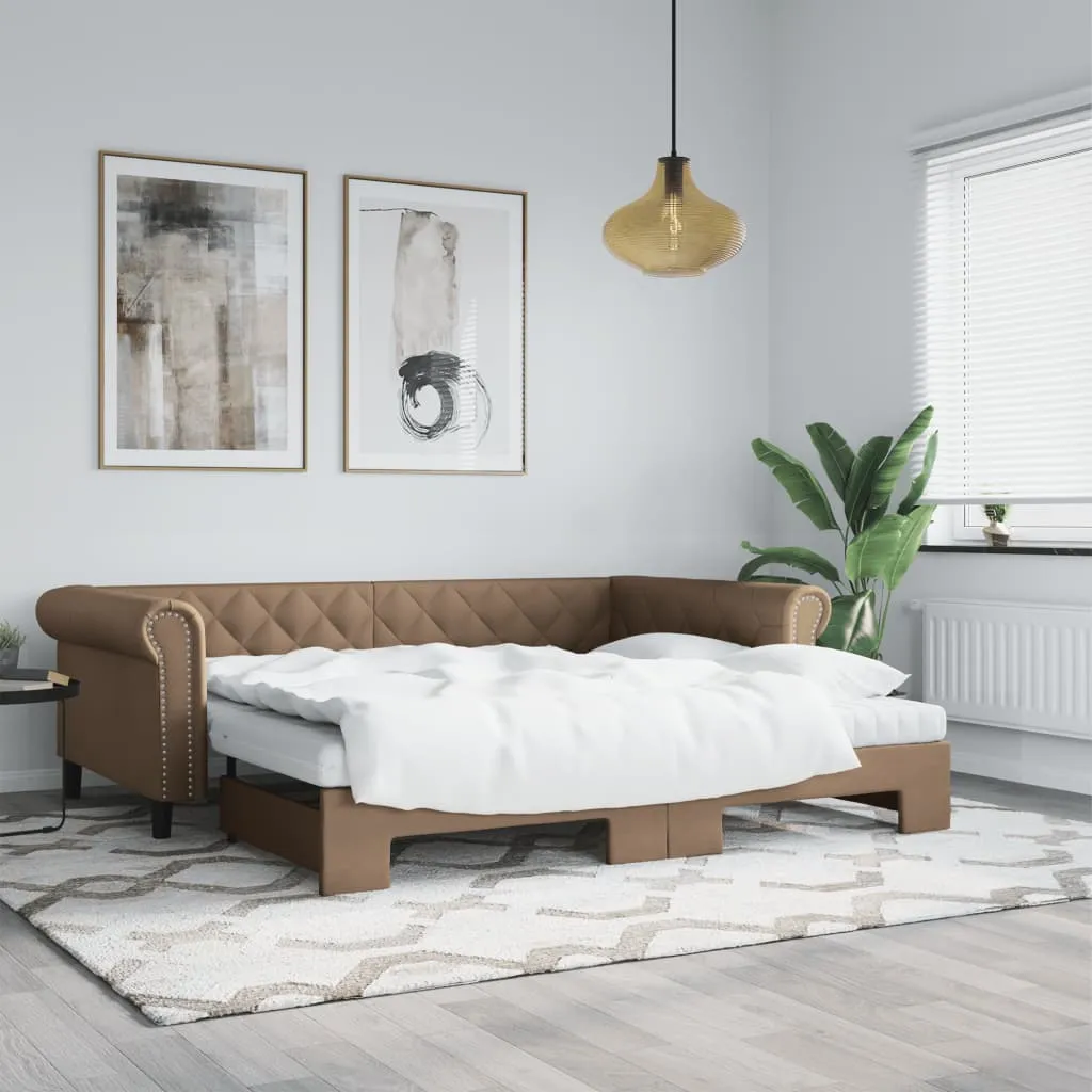 vidaXL Dnevni krevet na razvlačenje cappuccino 90x200 cm umjetna koža - Venlo