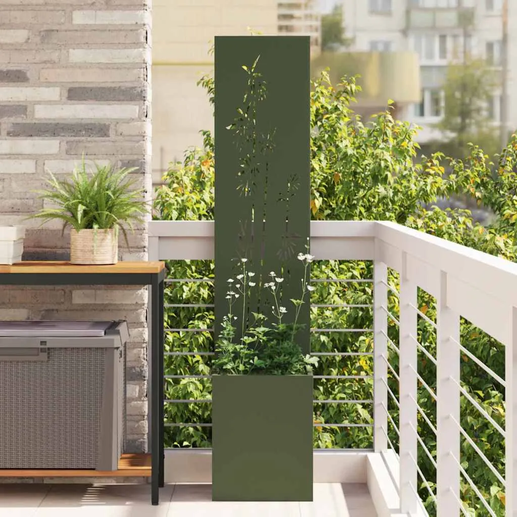 vidaxl privatnost u vrtu cvjetni maslinovo zelena 32 x 32 x 150 cm - slika 1