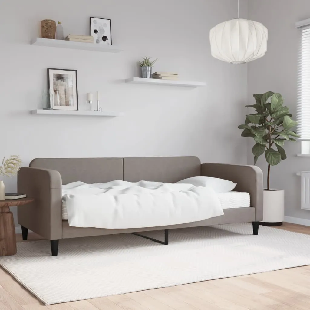 vidaXL Dnevni krevet s madracem smeđesivi 90 x 200 cm od tkanine - Venlo