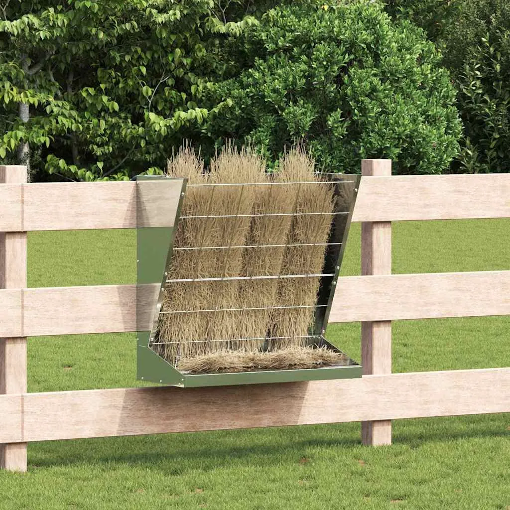 vidaxl hranilica za sijeno srebrna 71 x 33 x 70 cm 5 kg - slika 1