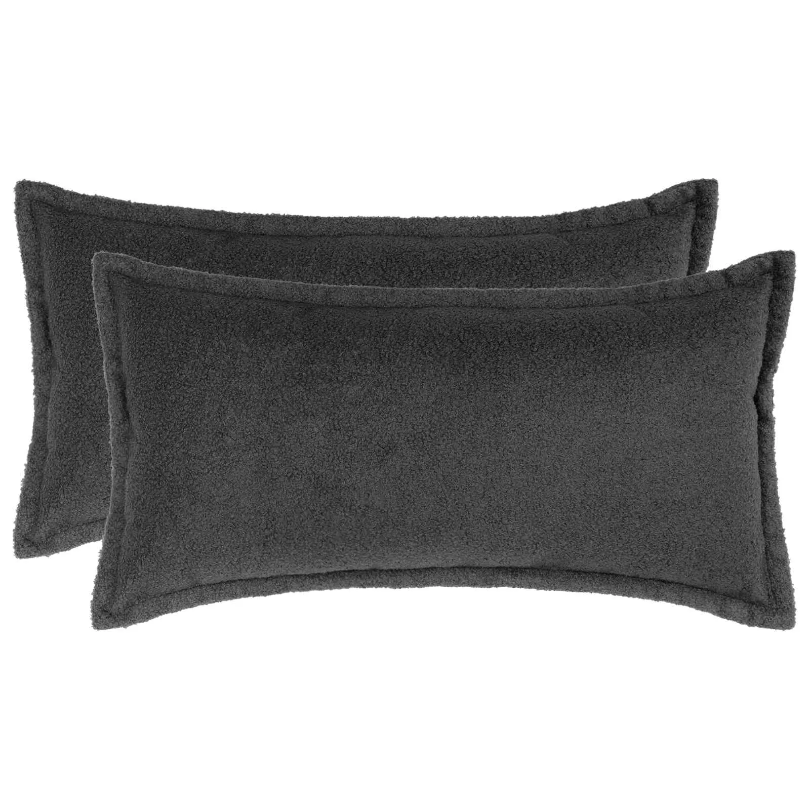 vidaxl presvlaka za jastuk 2 pcs houten tamnosiva 40 x 80 cm bouclé - slika 1