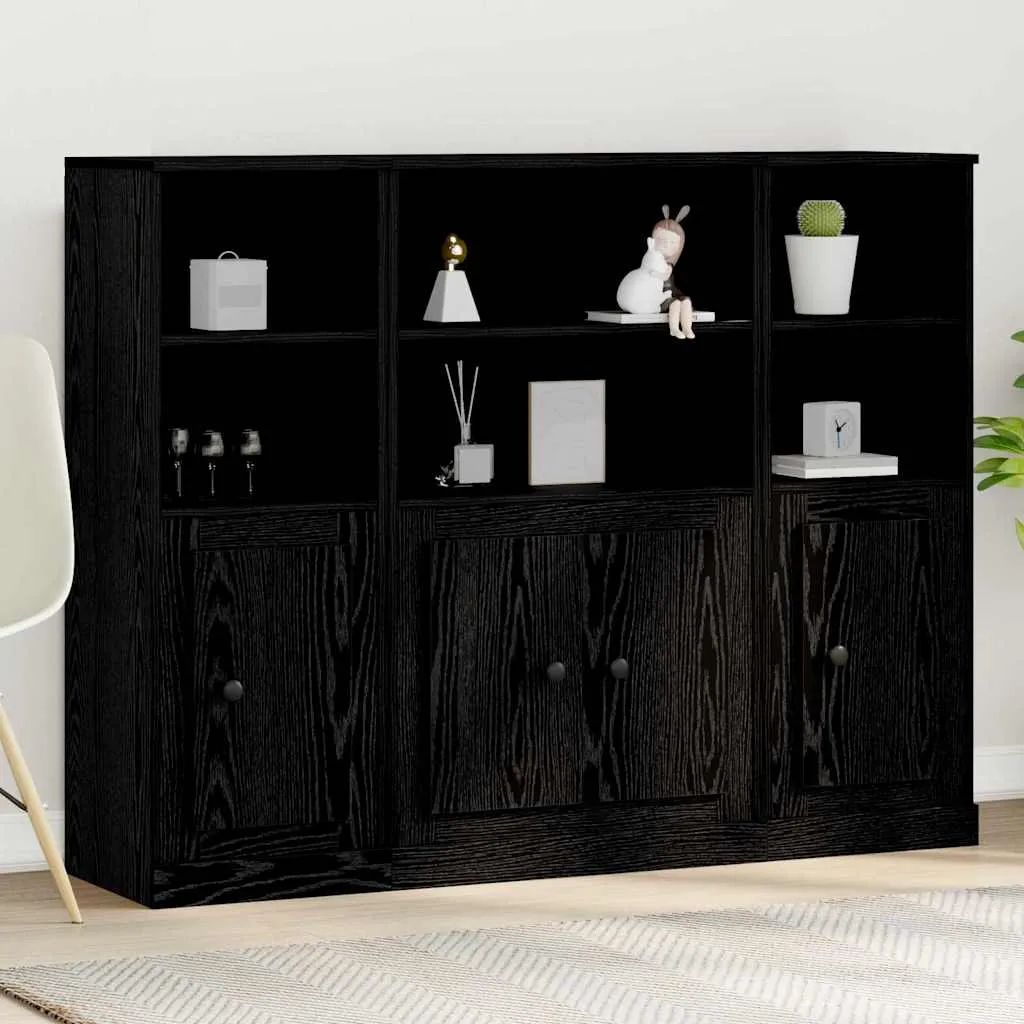 vidaXL Highboard Crni hrast 132 x 35,5 x 103,5 cm Konstruirano drvo - Venlo