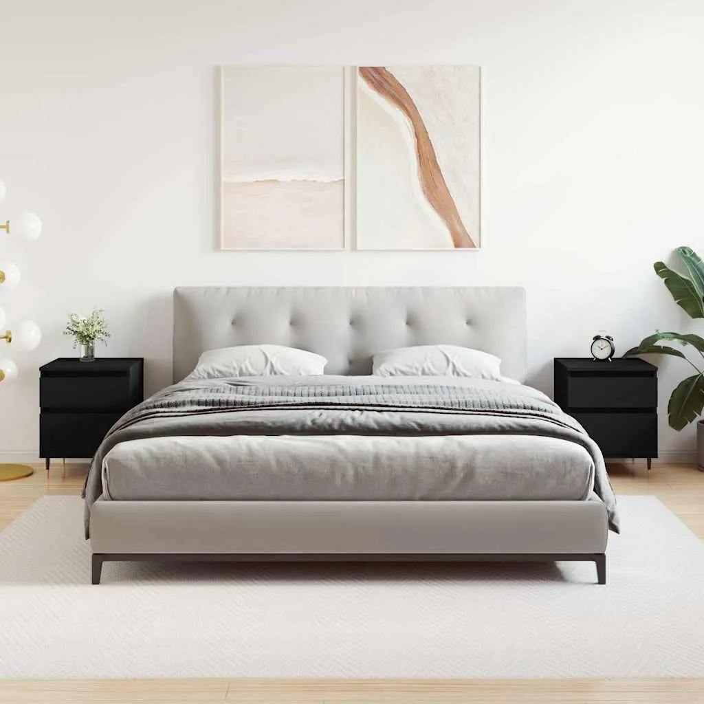 vidaXL Noćni ormarići 2 kom crni 40x35x50 cm od konstruiranog drva - Venlo