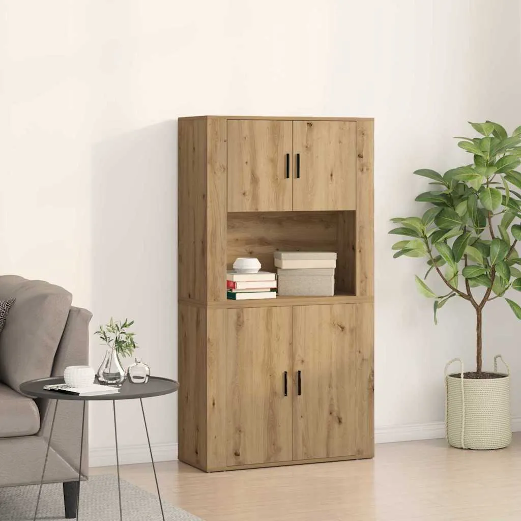 vidaXL Highboard Umjetnički hrast 80 x 33 x 150 cm Konstruirano drvo - Venlo