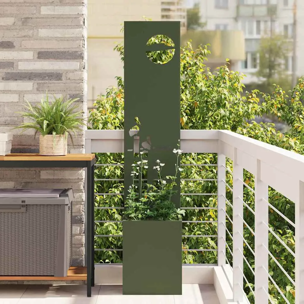 vidaxl privatnost u vrtu rezbarija maslinovo zelena 32 x 32 x 150 cm - slika 1