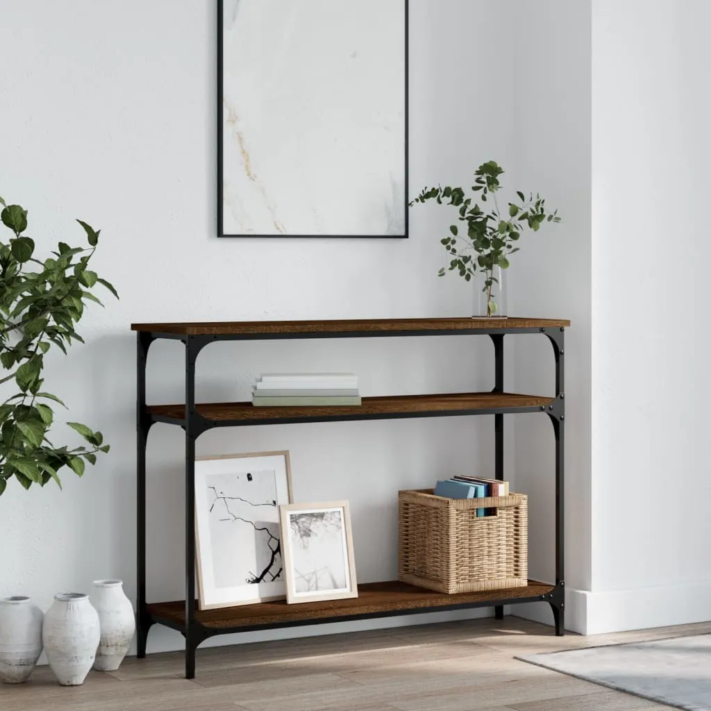 vidaXL Konzolni stol boja smeđeg hrasta 100x29x75 cm konstruirano drvo - Venlo