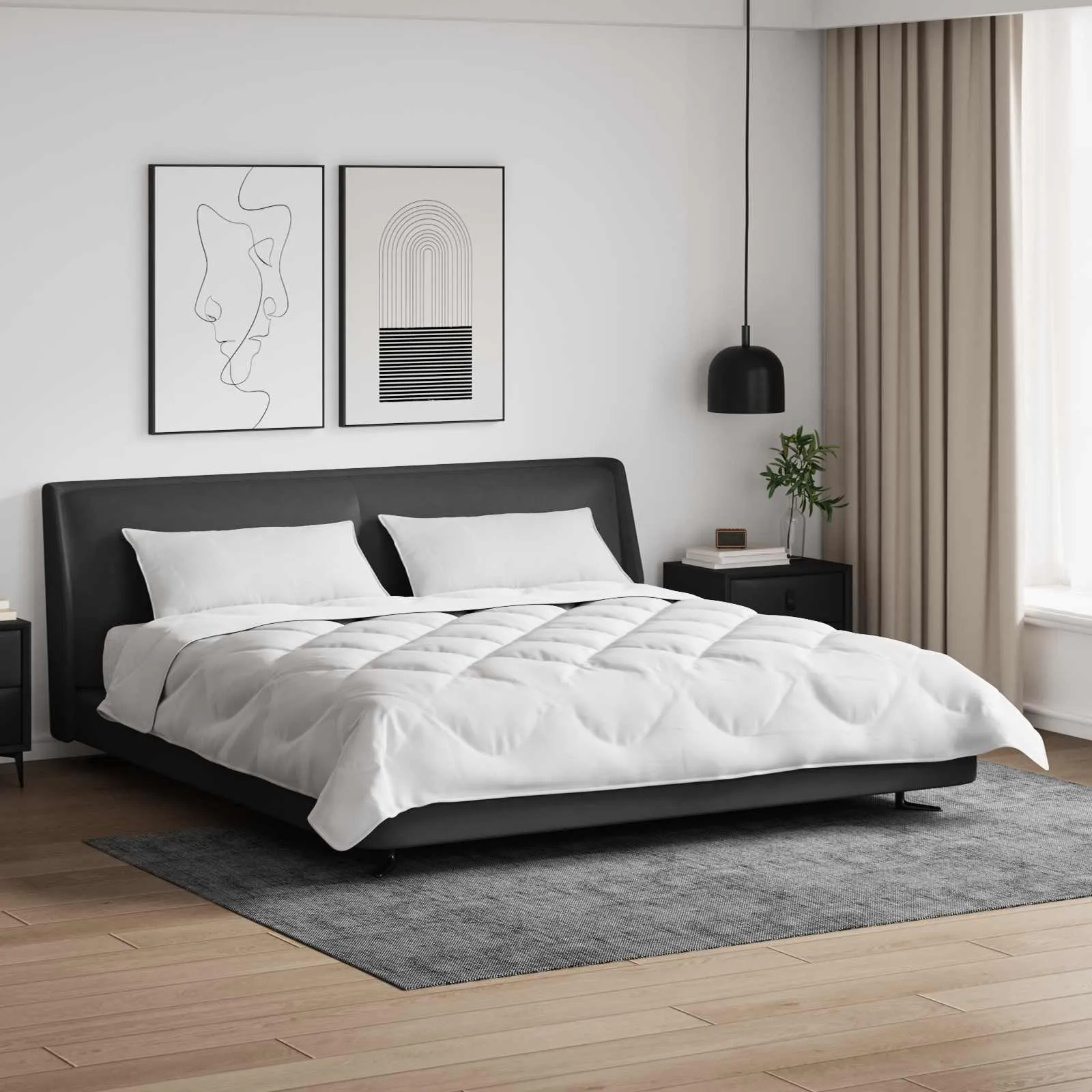vidaxl duvet s jastucima s jastukom 3 kom. bijela mikrovlakna - slika 1