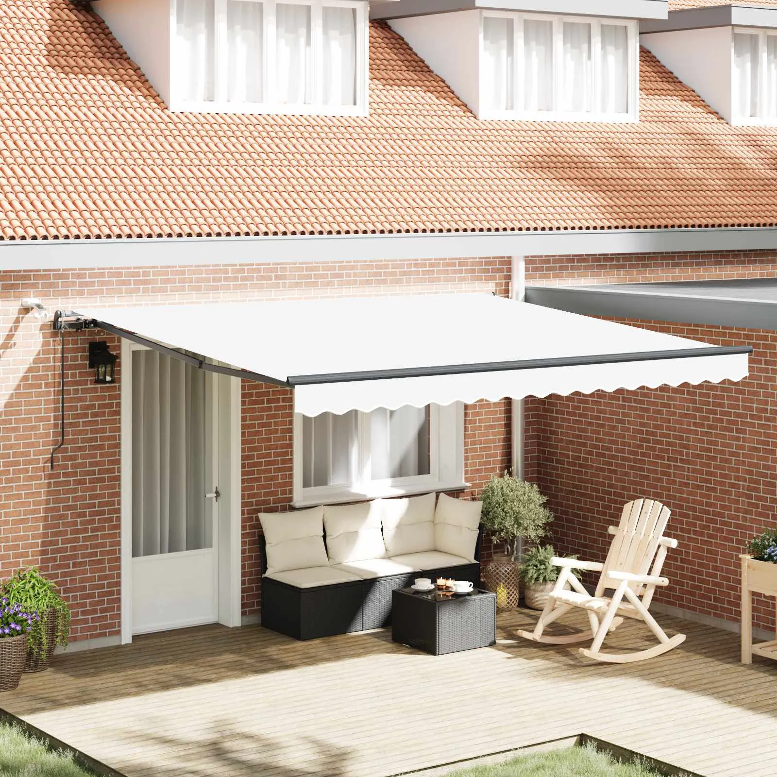 vidaXL Povlačivi tende Bijela 400 × 350 cm Poliester - Venlo