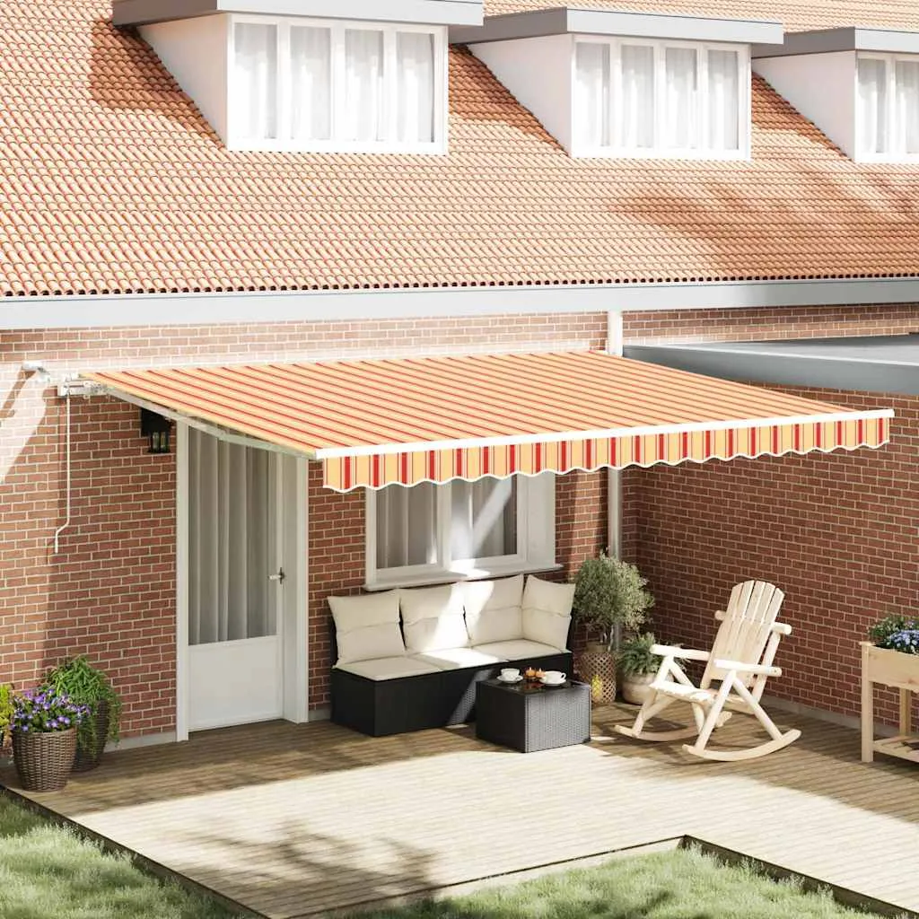 vidaXL Povlačivi tende Žuta i narančasta 450 × 350 cm Poliester - Venlo