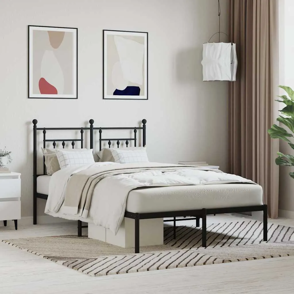 vidaXL Metalni okvir za krevet s uzglavljem crni 120x190 cm - Venlo