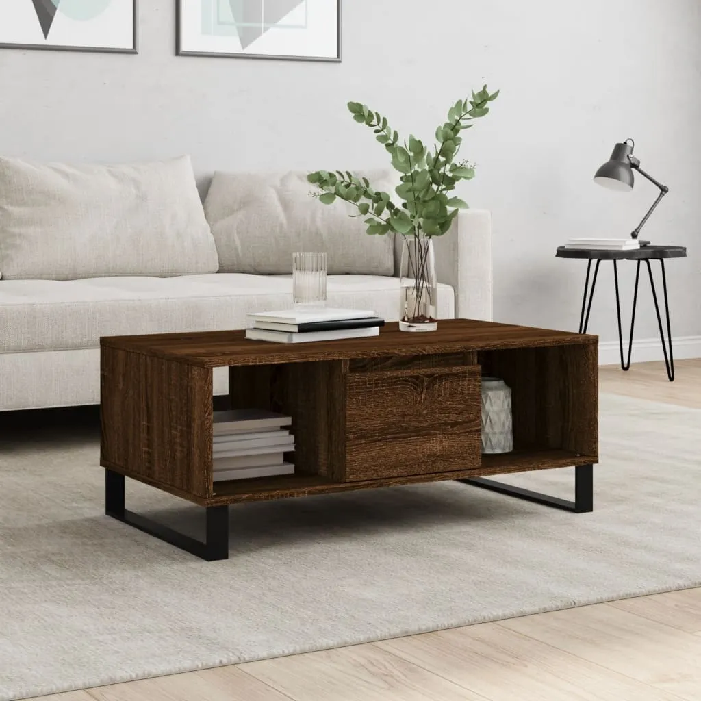 vidaXL Stolić za kavu smeđa boja hrasta 90x50x36,5cm konstruirano drvo - Venlo
