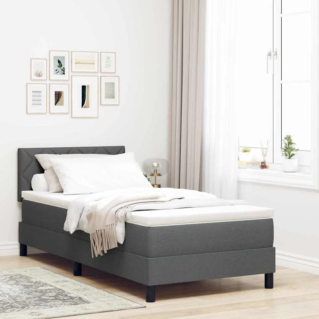 vidaXL Krevet s opruga kutije Tamno siva 100 x 200 cm tkanina - Venlo