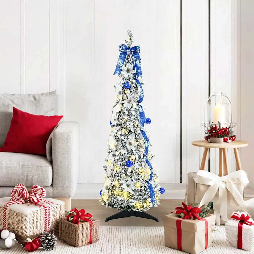 vidaxl umjetno božićno drvce bijela 120 cm pvc - slika 1