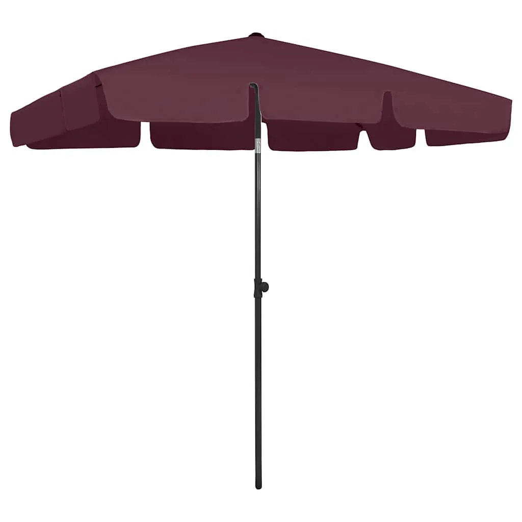 vidaXL Suncobran za plažu bordo 200 x 125 cm - Venlo
